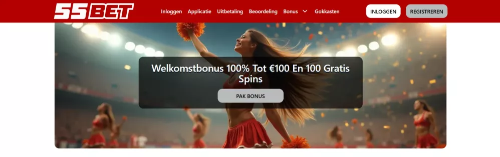 55bet casino welkomstbonus 100% tot €100 + 100 Gratis Spins — speel nu